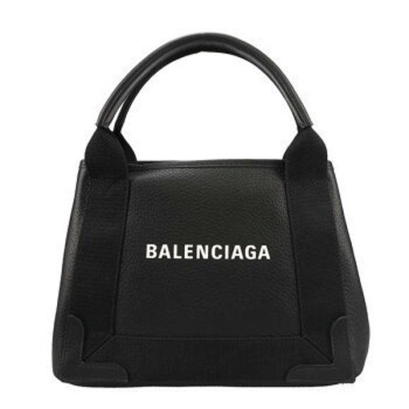 Balenciaga Navy Blue Cabas Leather Bag Black - Picture 1 of 3